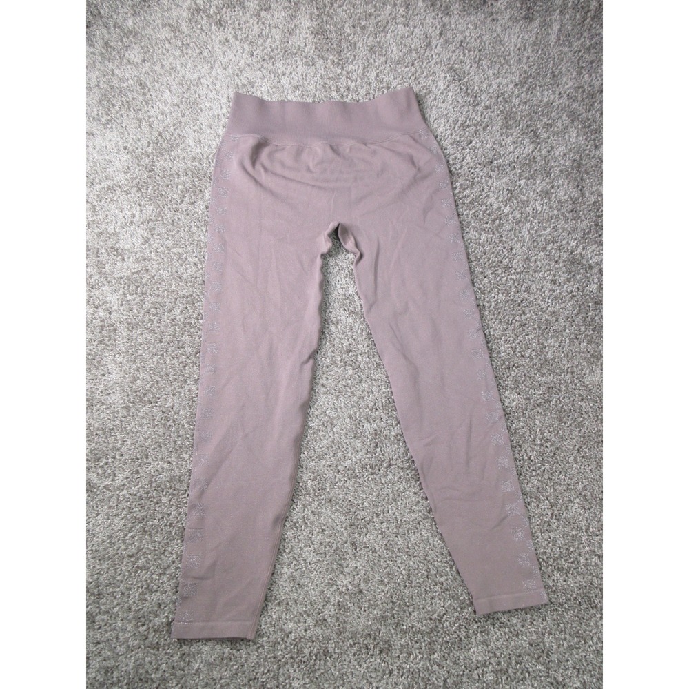 Pink Active Victoria's Secret Leggings Large Mauve Shimmer Checkered Seamless